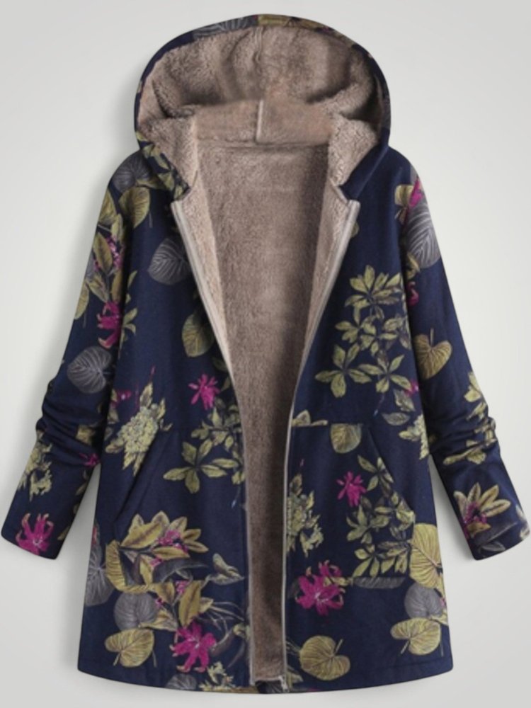 Manteau Hiver Femme Élégant avec Motif Floral 1 - Mode Lumière