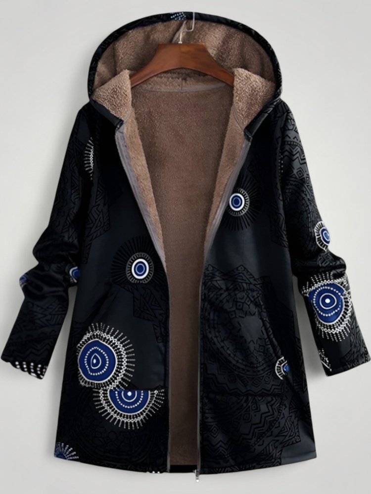 Manteau Hiver Femme Élégant avec Motif Floral 2 - Mode Lumière