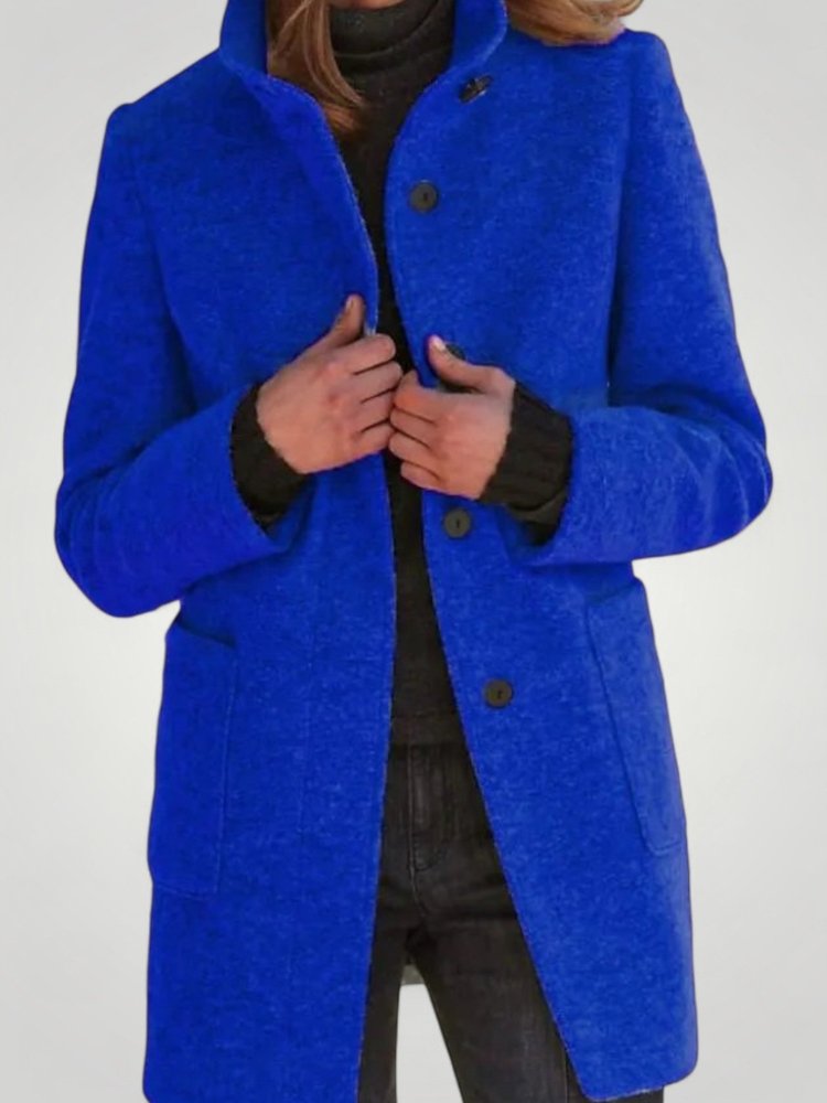 Manteau Long Élégant en Laine Mélangée 5 - Mode Lumière