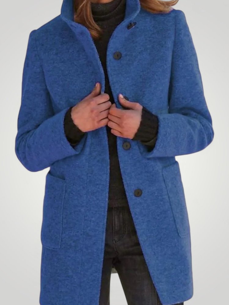 Manteau Long Élégant en Laine Mélangée 6 - Mode Lumière