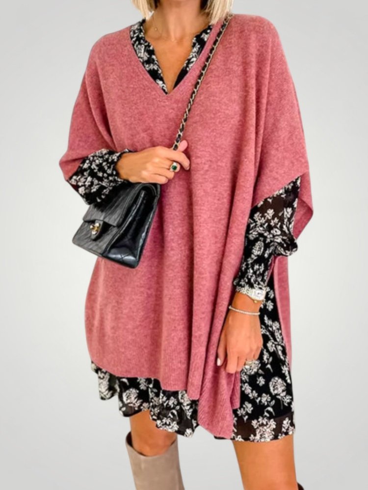 Poncho Oversize à Col V Chic et Confortable 7 - Mode Lumière
