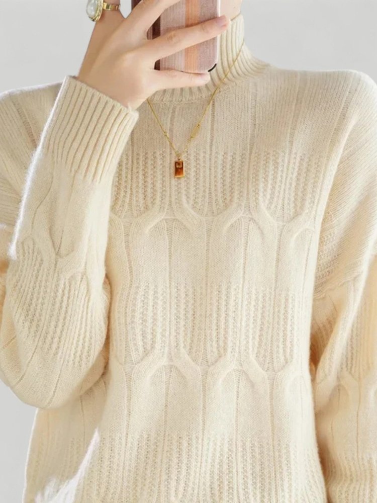 Pull Ample Épais au Col Rond Confortable 2 - Mode Lumière