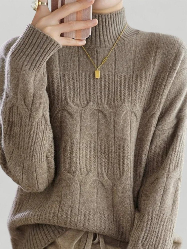 Pull Ample Épais au Col Rond Confortable 3 - Mode Lumière