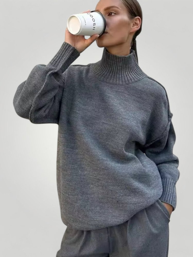 Pull Ample à Col Roulé Élégant 1 - Mode Lumière