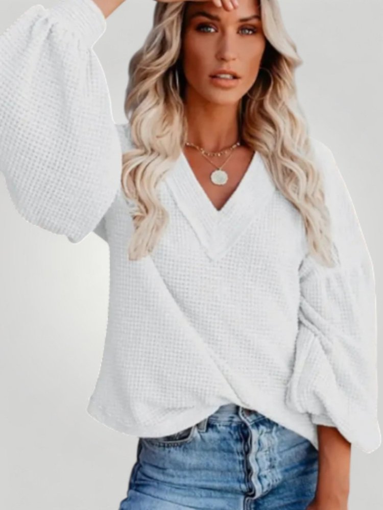 Pull Ample à Col V Élégant 1 - Mode Lumière