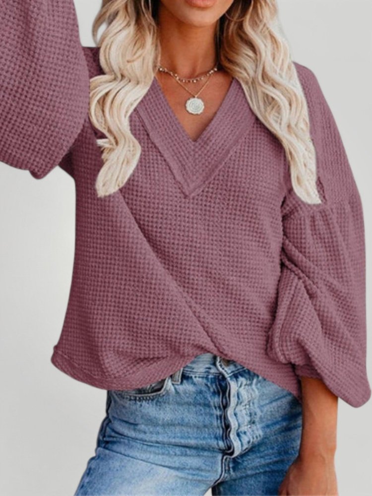 Pull Ample à Col V Élégant 3 - Mode Lumière