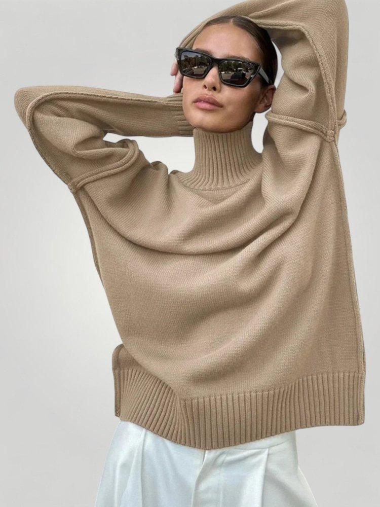 Pull Ample au Col Roulé Confortable 1 - Mode Lumière