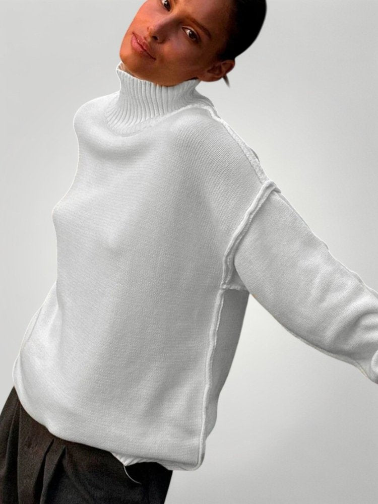 Pull Ample au Col Roulé Confortable 6 - Mode Lumière