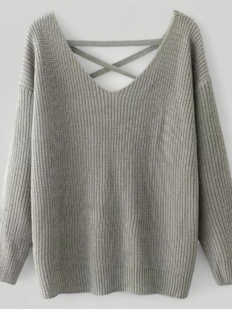 Pull Ample avec Dos Ouvert et Lacets 3 - Mode Lumière