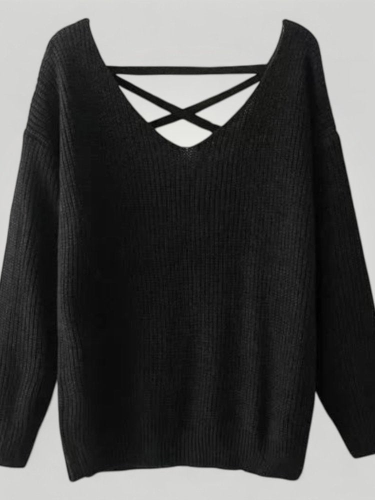 Pull Ample avec Dos Ouvert et Lacets 4 - Mode Lumière