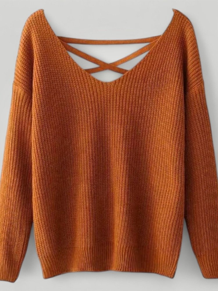 Pull Ample avec Dos Ouvert et Lacets 5 - Mode Lumière