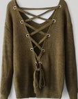 Pull Ample avec Dos Ouvert et Lacets 2 - Mode Lumière