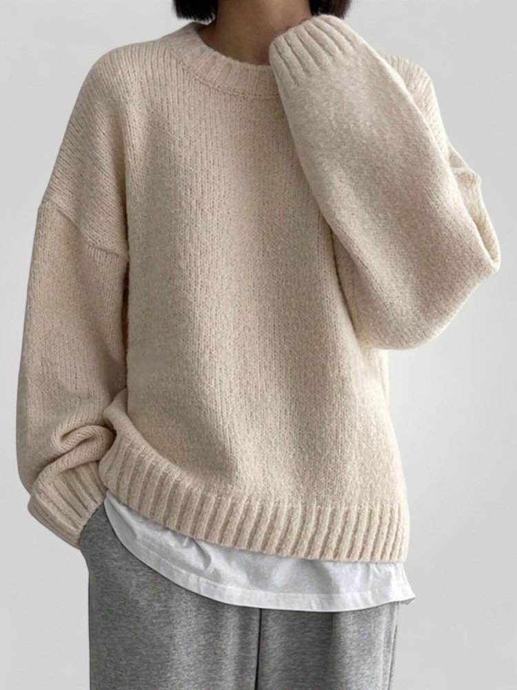 Pull Ample en Maille Côtière Confortable 2 - Mode Lumière