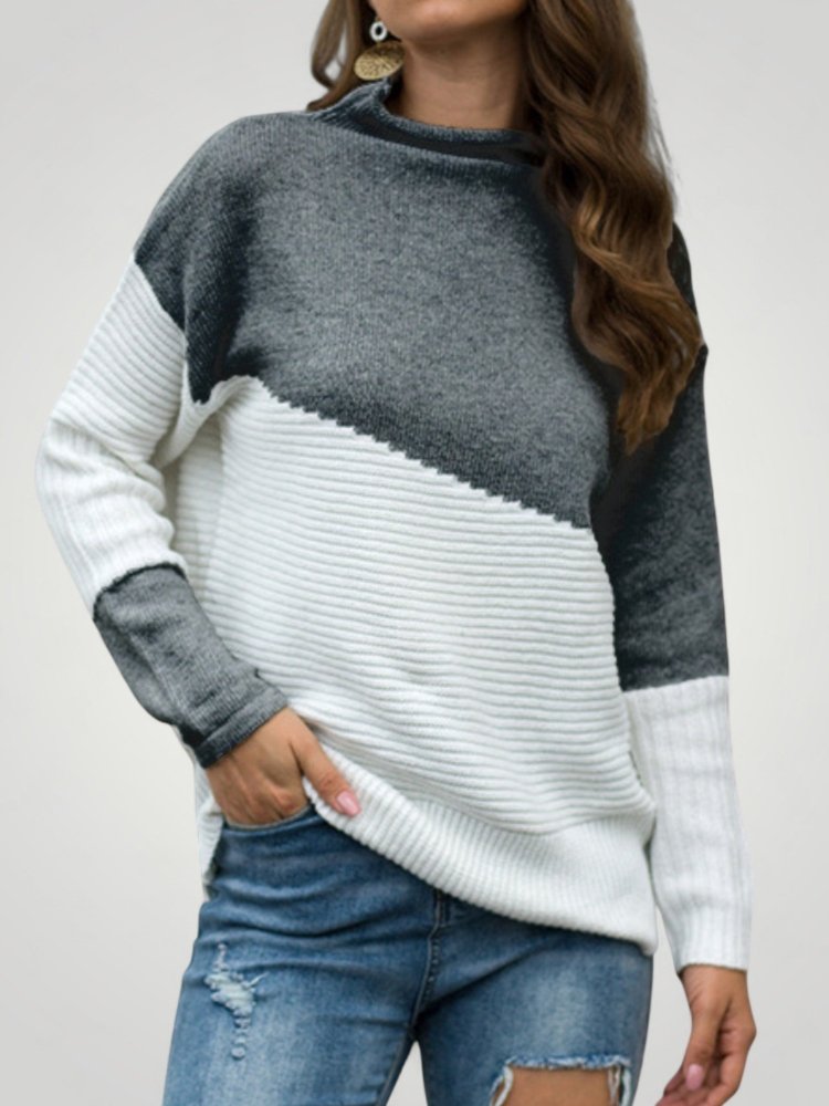 Pull Bicolore Élégant et Confortable 3 - Mode Lumière