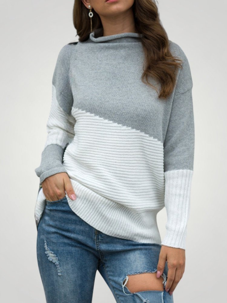 Pull Bicolore Élégant et Confortable 1 - Mode Lumière