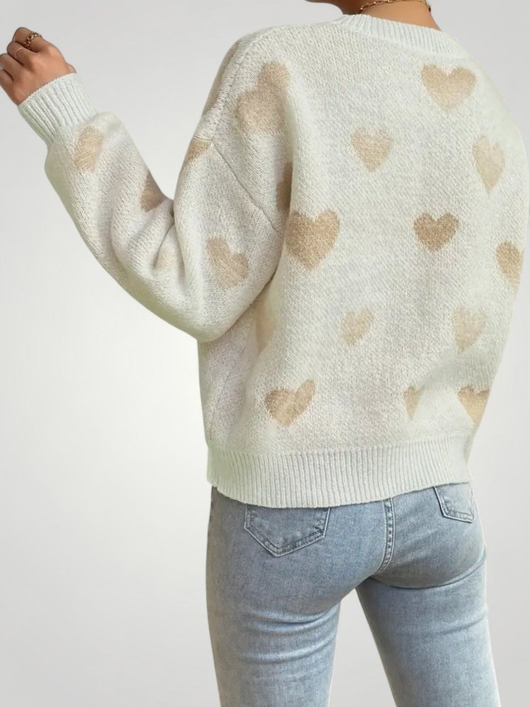 Pull à Motif Cœur Chic et Confortable 2 - Mode Lumière