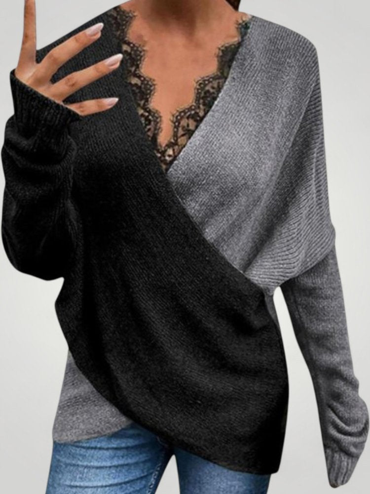 Pull Chic à Motif Croisé Confortable 1 - Mode Lumière