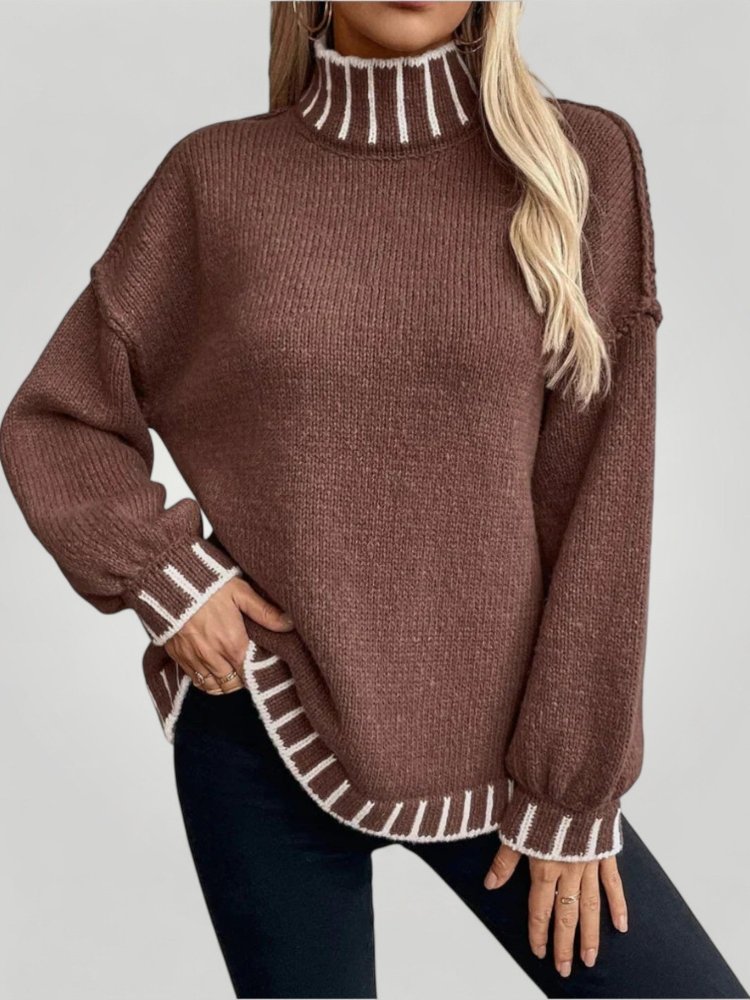 Pull Col Montant Élégant pour Femme 1 - Mode Lumière