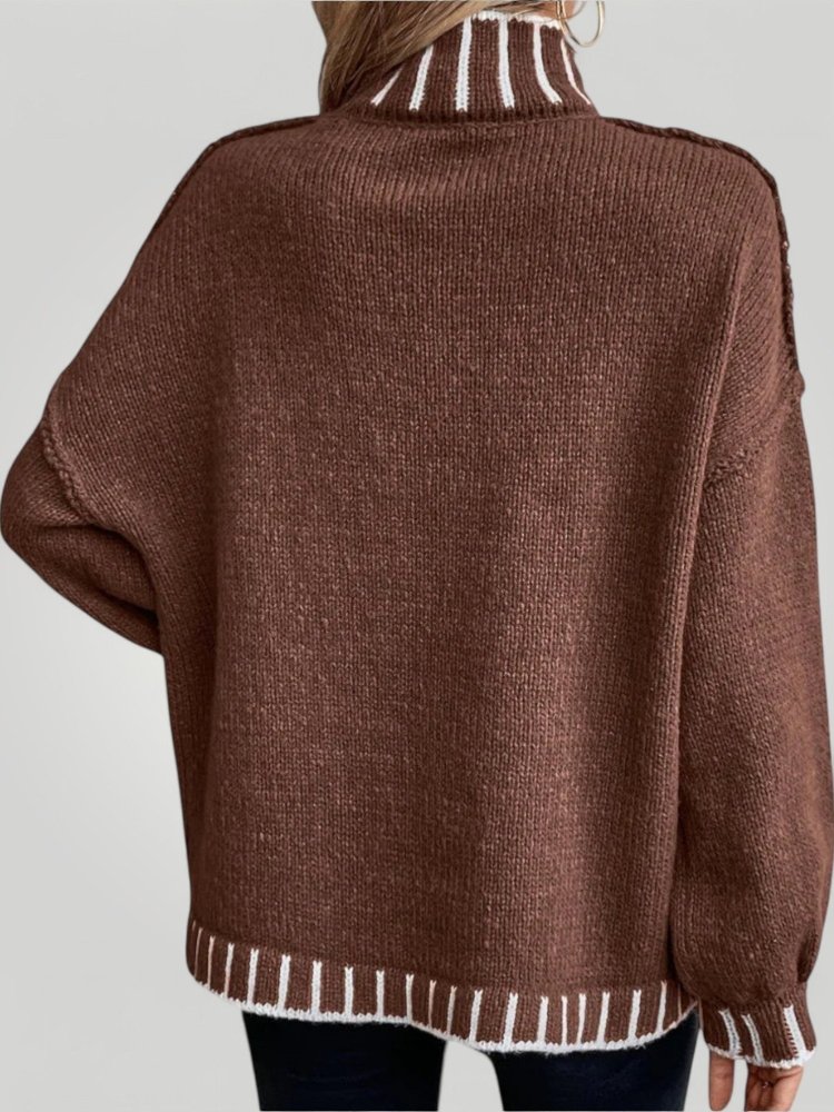 Pull Col Montant Élégant pour Femme 2 - Mode Lumière