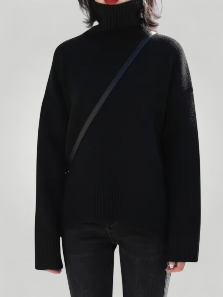 Pull Col Roulé Ample Femme Confort Élégant 4 - Mode Lumière