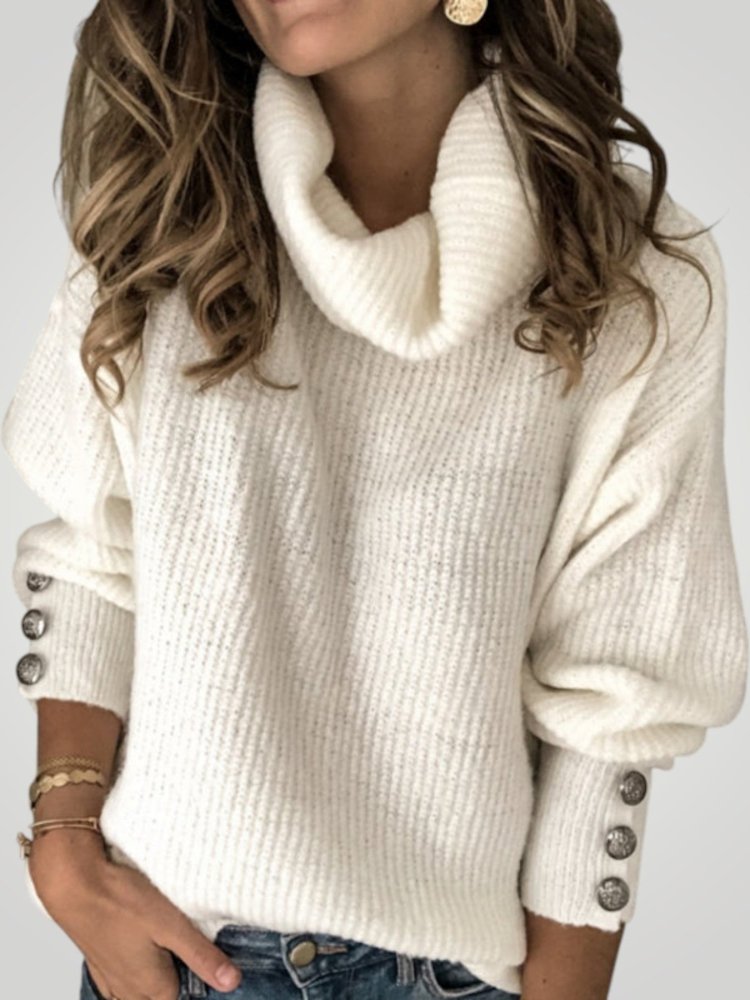 Pull à Col Roulé Élégant avec Détails Chics 2 - Mode Lumière