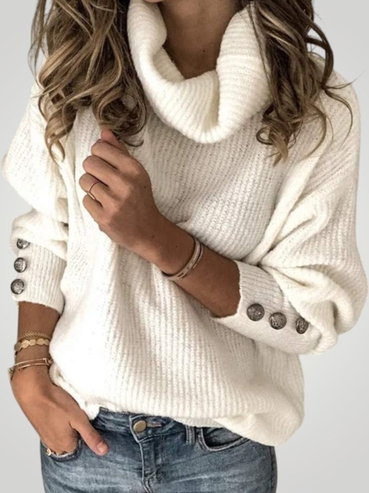 Pull à Col Roulé Élégant avec Détails Chics 3 - Mode Lumière