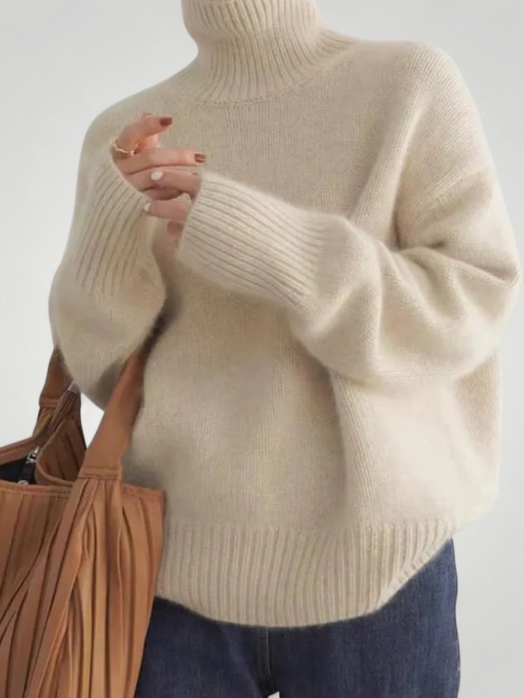 Pull Col Roulé en Cachemire Doux Élégant 1 - Mode Lumière