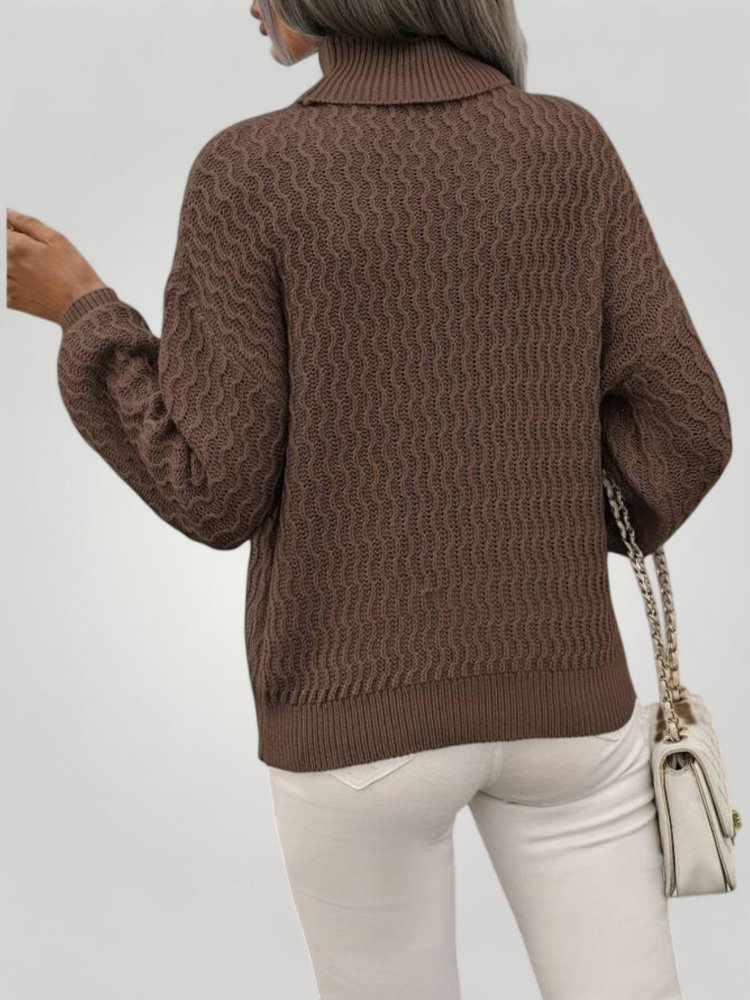 Pull Col Roulé Noir Femme Élégant et Confortable 2 - Mode Lumière