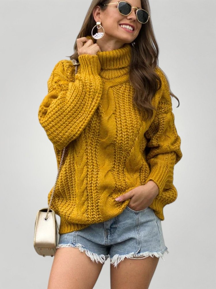 Pull Col Roulé Oversize Chic 1 - Mode Lumière