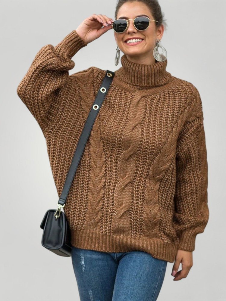 Pull Col Roulé Oversize Chic 2 - Mode Lumière