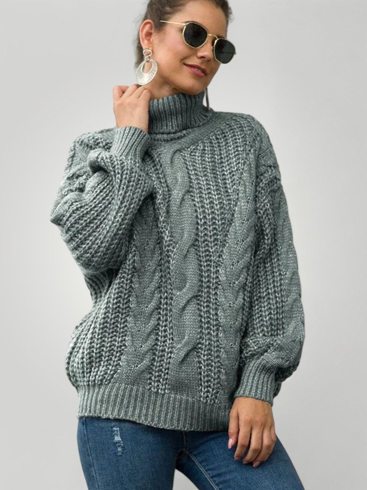 Pull Col Roulé Oversize Chic 3 - Mode Lumière