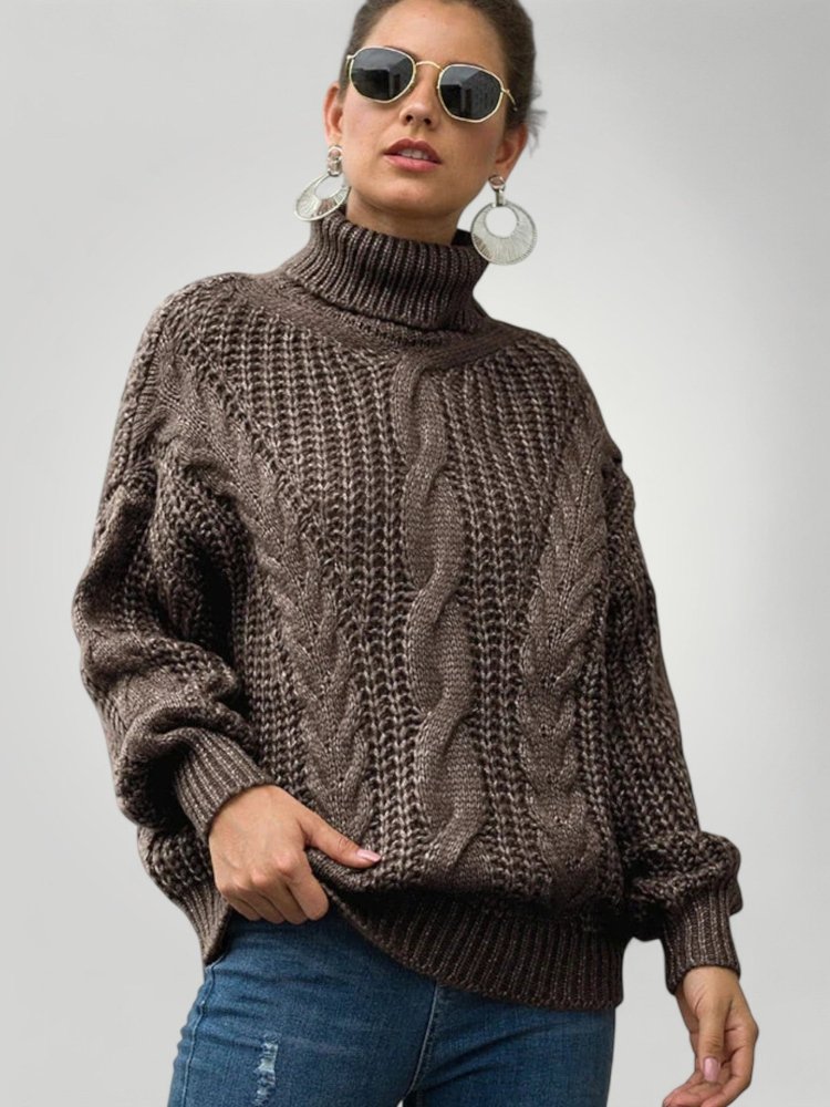 Pull Col Roulé Oversize Chic 4 - Mode Lumière