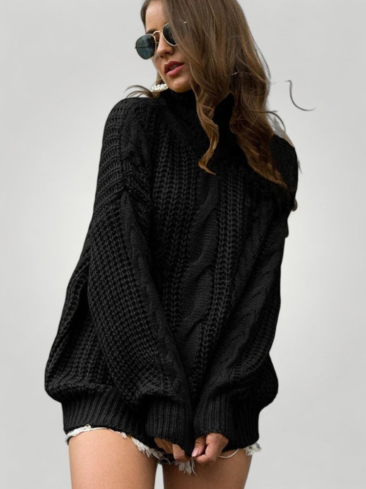 Pull Col Roulé Oversize Chic 5 - Mode Lumière