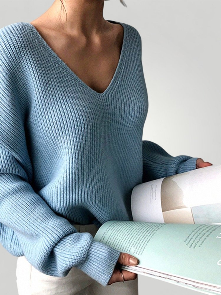 Pull Col V Tricoté Élégant et Confortable 3 - Mode Lumière
