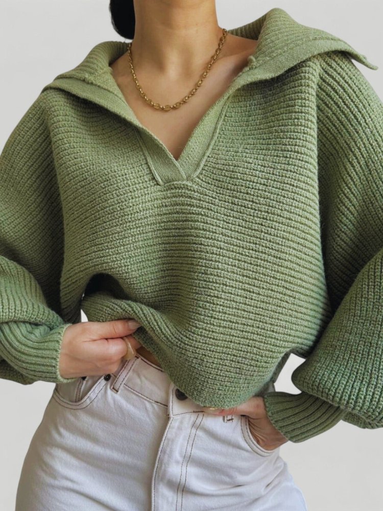 Pull Court Femme au Col V Élégant 1 - Mode Lumière