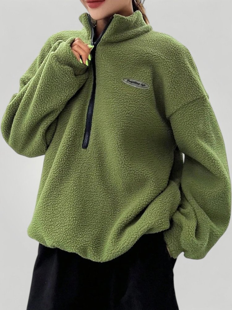 Pull Demi - Zip au Col Montant Élégant 2 - Mode Lumière