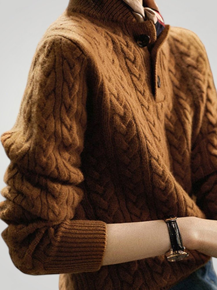 Pull Femme Élégant à Trois Boutons 1 - Mode Lumière
