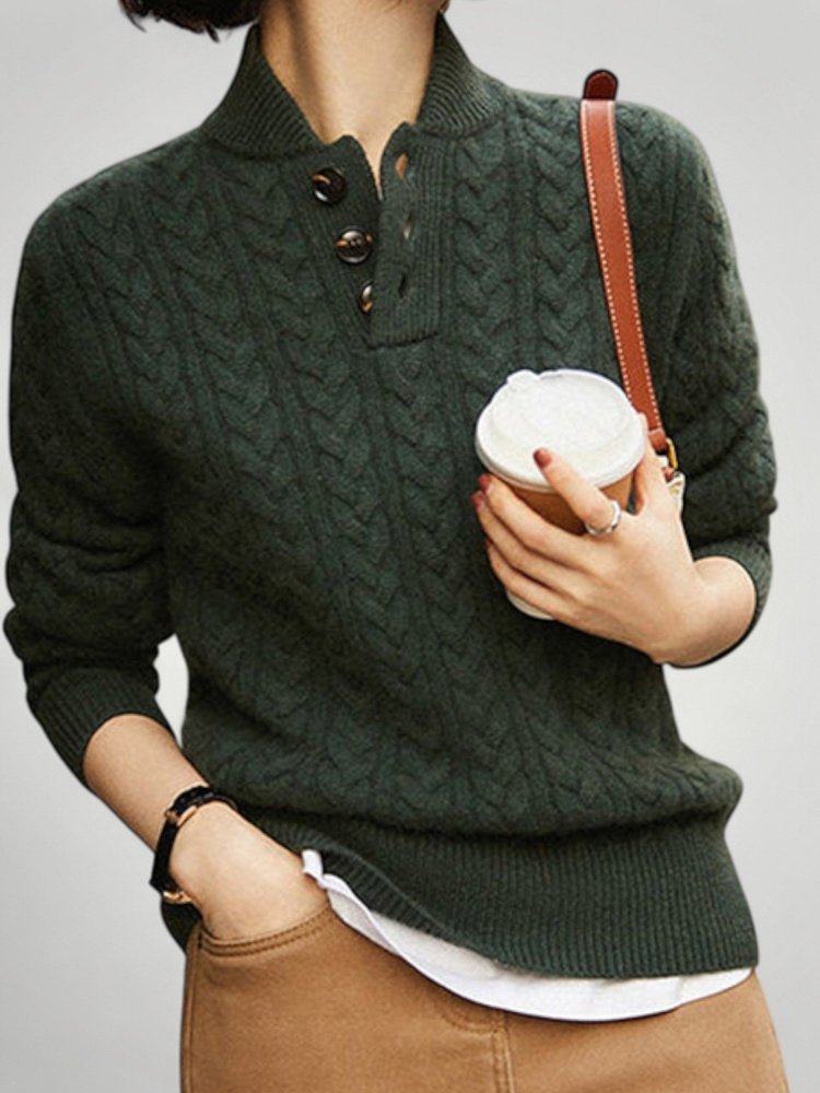 Pull Femme Élégant à Trois Boutons 2 - Mode Lumière