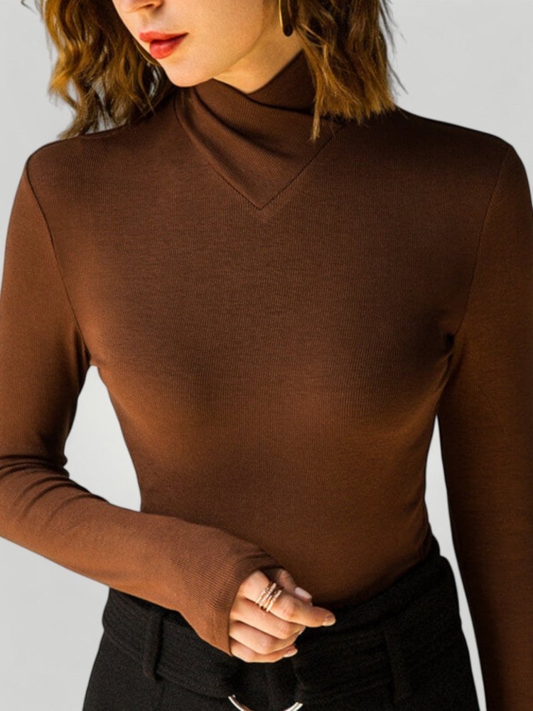 Pull Femme Col Roulé Asymétrique Élégant 2 - Mode Lumière