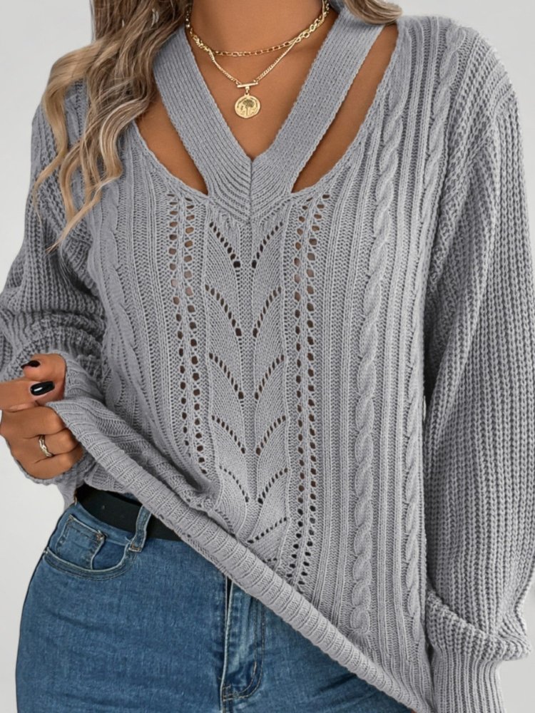 Pull Femme Col V Élégant et Confortable 3 - Mode Lumière