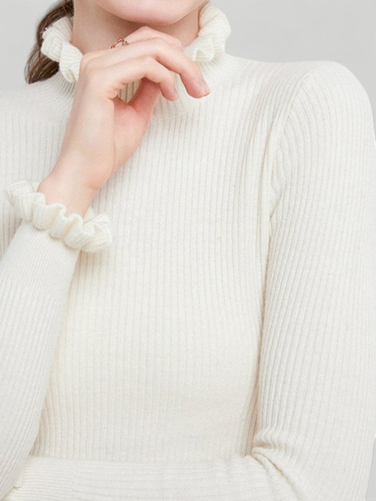 Pull Femme Côtelé au Col Montant Élégant 7 - Mode Lumière