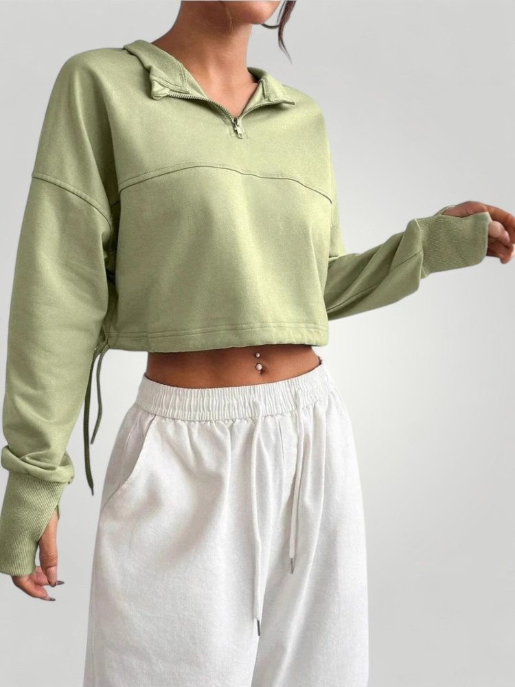 Pull Femme Court Élégant avec Cordon de Serrage 1 - Mode Lumière