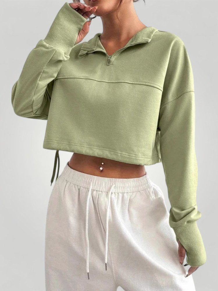 Pull Femme Court Élégant avec Cordon de Serrage 2 - Mode Lumière