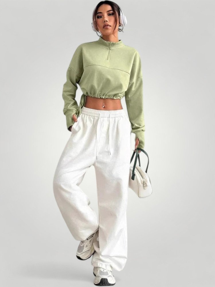 Pull Femme Court Élégant avec Cordon de Serrage 4 - Mode Lumière