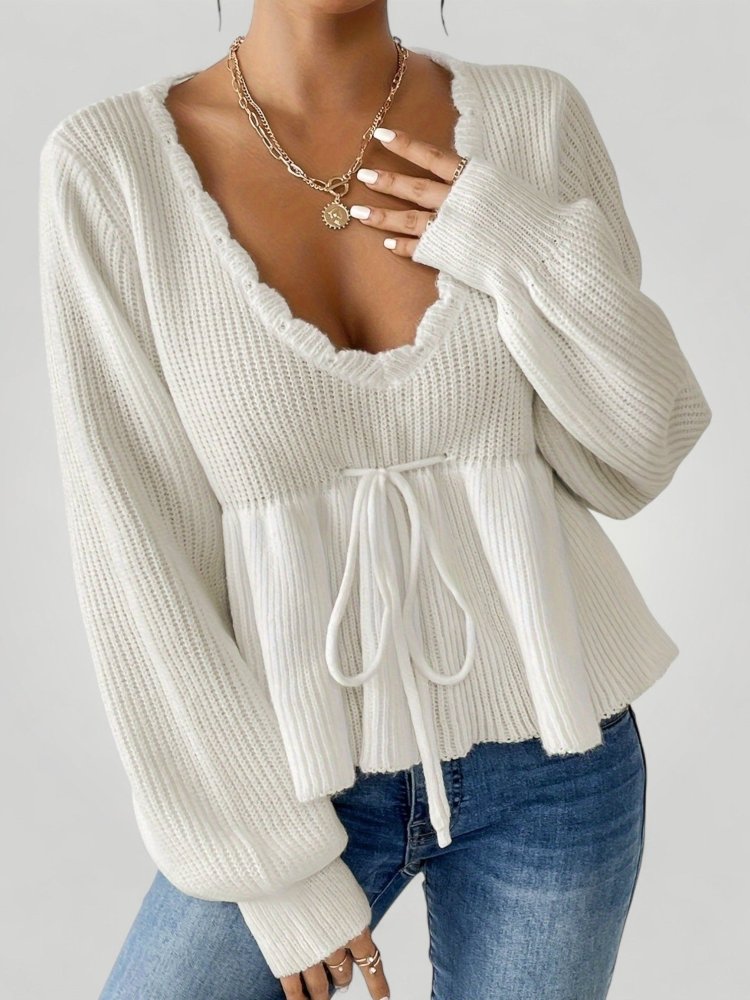 Pull Femme Élégant avec Cordon de Serrage 1 - Mode Lumière