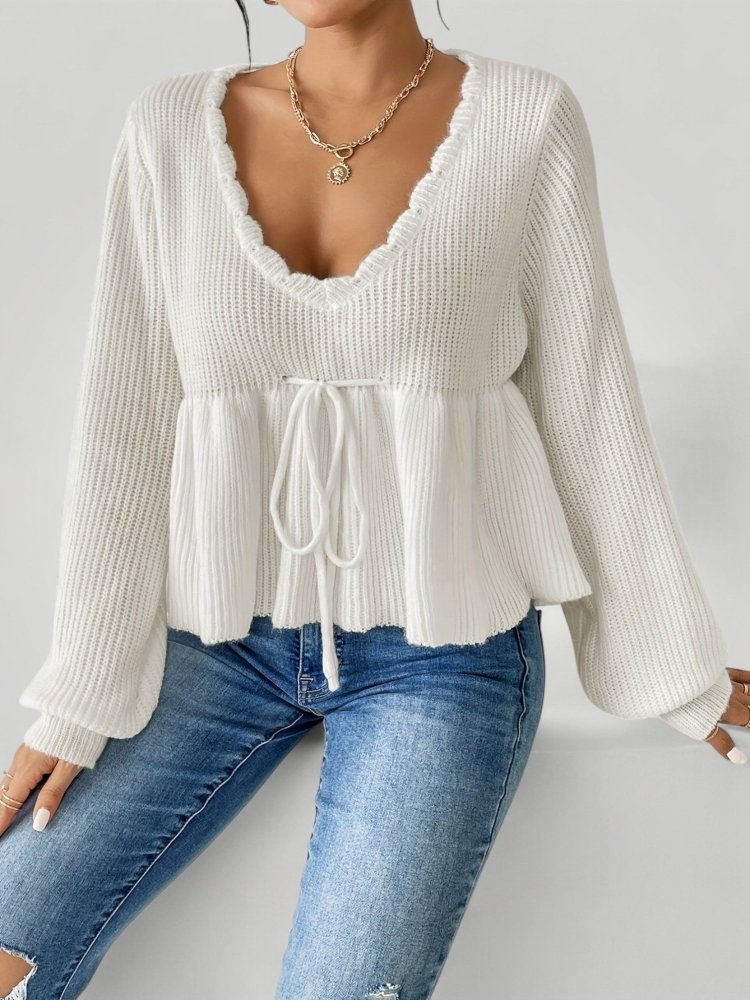 Pull Femme Élégant avec Cordon de Serrage 3 - Mode Lumière