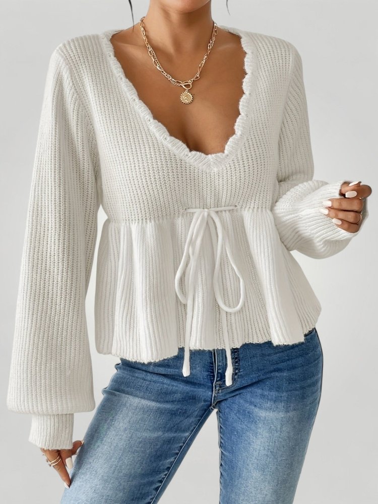 Pull Femme Élégant avec Cordon de Serrage 4 - Mode Lumière