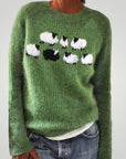 Pull Femme Motif Moutons Confortable 1 - Mode Lumière