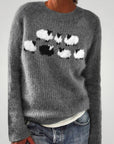 Pull Femme Motif Moutons Confortable 2 - Mode Lumière