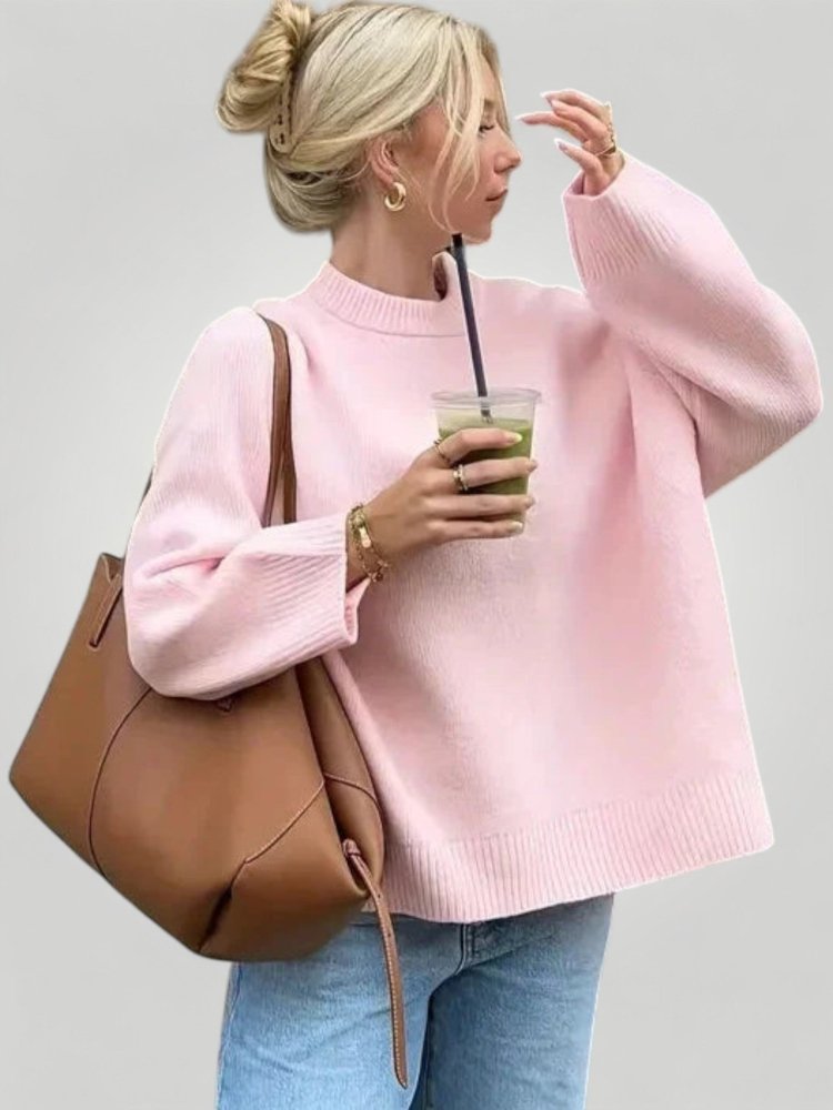 Pull Femme Oversize Confortable en Rose 1 - Mode Lumière